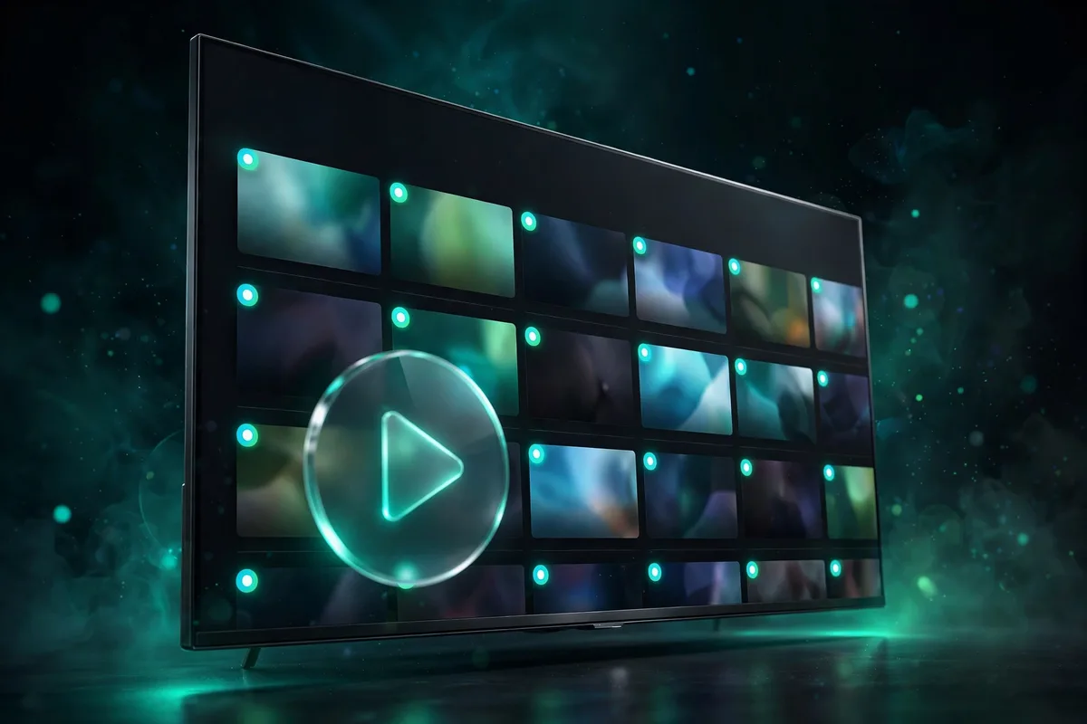 Illustration : application TV avec guide des programmes